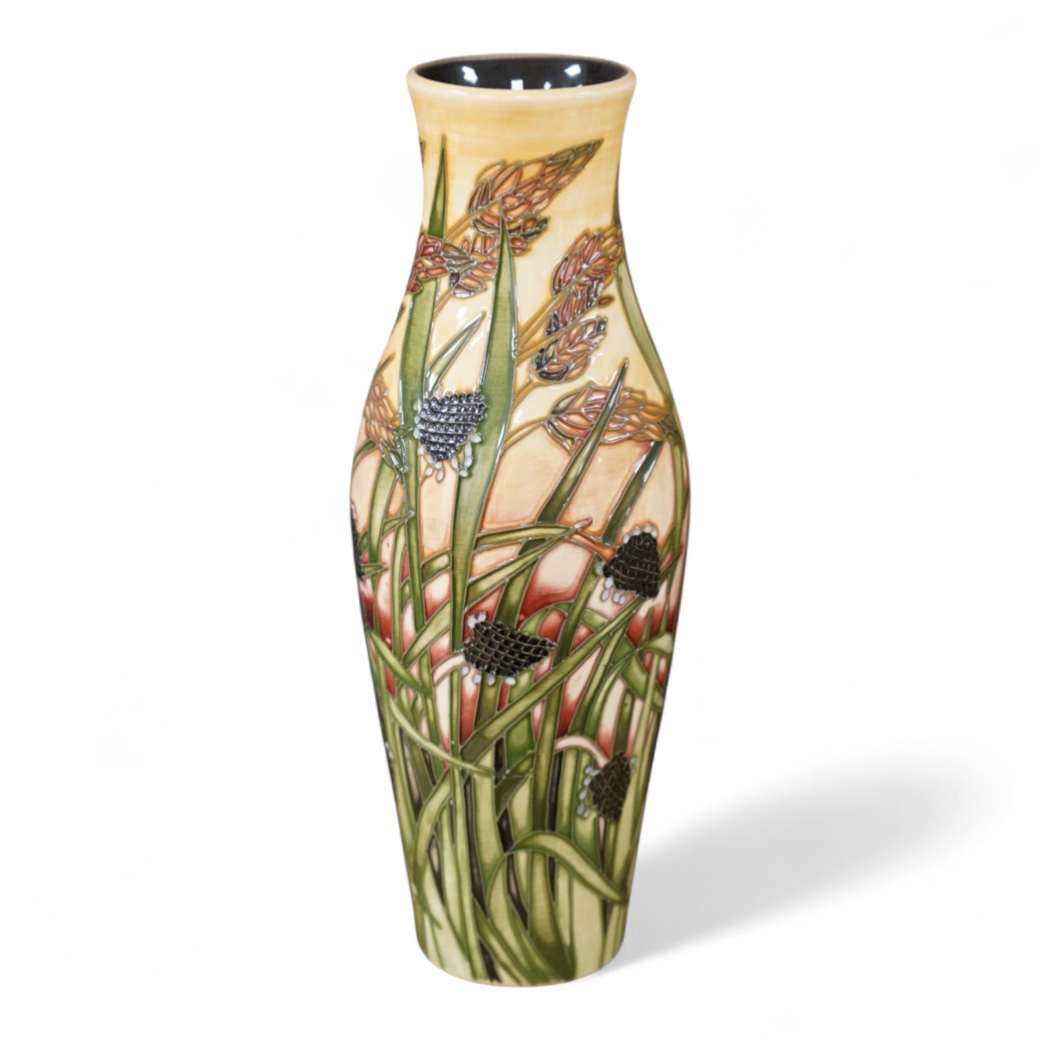A boxed Moorcroft limited edition Savannah vase by Emma Bossons, 259/500, signed and dated 2001, 25cm